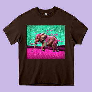 Colorful Elephant Heavy Core Tee Designed By Lillyallendesigns