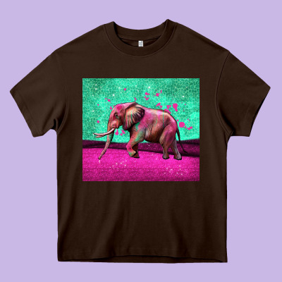 Colorful Elephant Heavy Core Tee Designed By Lillyallendesigns