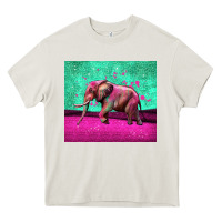 Cream colorful elephant Heavy Core Tee - LillyAllenDesigns