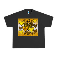 Pigment Black yellow hearts Urban Heavy Tee - JahusDesignShop
