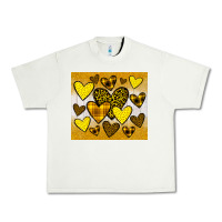 Pistachio yellow hearts Urban Heavy Tee - JahusDesignShop