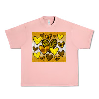 Salmon yellow hearts Urban Heavy Tee - JahusDesignShop