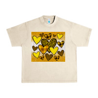 Sandshell yellow hearts Urban Heavy Tee - JahusDesignShop