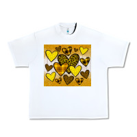 White yellow hearts Urban Heavy Tee - JahusDesignShop