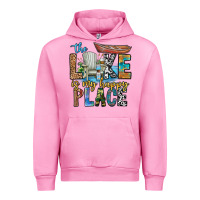 Fuchsia Pink the lakes my happy place Urban Hoodie - CowhideDigitalArt
