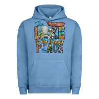 Pigment Pebble Blue the lakes my happy place Urban Hoodie - CowhideDigitalArt