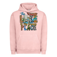 Pigment Salmon the lakes my happy place Urban Hoodie - CowhideDigitalArt