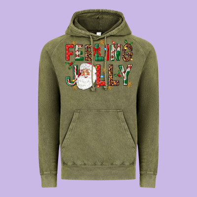 Feeling Jolly Vintage Hoodie Designed By Nancycooperartshop