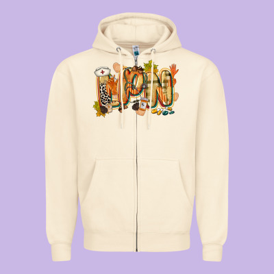 Fall Lpn Zipper Hoodie Designed By Cowgirlartshop