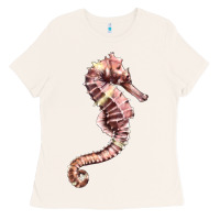 Bone pink seahorse Ladies Tee - LillyAllenDesigns