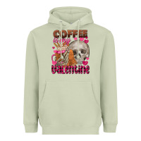 Matcha Coffee is my Valentine skull Heavyweight Hoodie - FaDigitalArtStudio