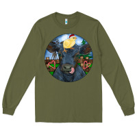 Army Green Black Angus Cattle with Santa Chick Christmas Long Sleeve Tee - RanaPortraitStore