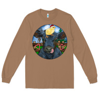 Toasted Coconut Black Angus Cattle with Santa Chick Christmas Long Sleeve Tee - RanaPortraitStore