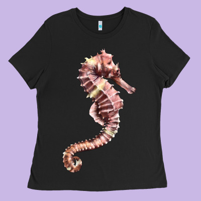 Pink Seahorse Ladies Tee Designed By Lillyallendesigns