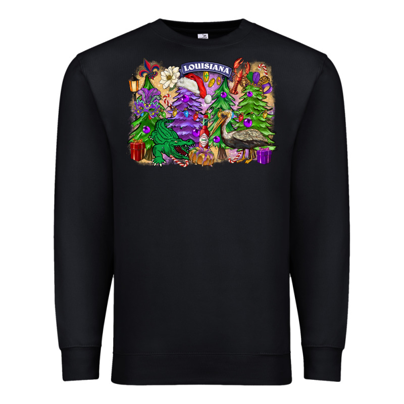 Christmas Louisiana Mardi Gras Trees Premium Sweatshirt by FaDigitalArtStudio | Teevron