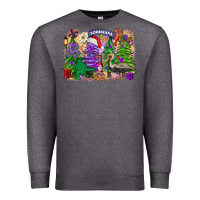 Charcoal Heather Christmas Louisiana Mardi Gras trees Premium Sweatshirt - FaDigitalArtStudio
