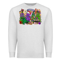 Oatmeal Heather Christmas Louisiana Mardi Gras trees Premium Sweatshirt - FaDigitalArtStudio