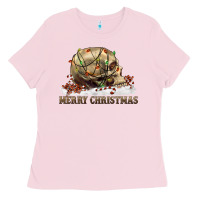 Bubblegum Pink Merry christmas skull Ladies Tee - RanaPortraitStore