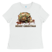 White Merry christmas skull Ladies Tee - RanaPortraitStore