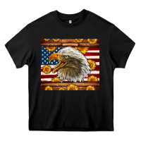 Black American Flag Eagle Heavy Core Tee - LillyAllenDesigns