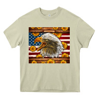 Mossy American Flag Eagle Heavy Core Tee - LillyAllenDesigns