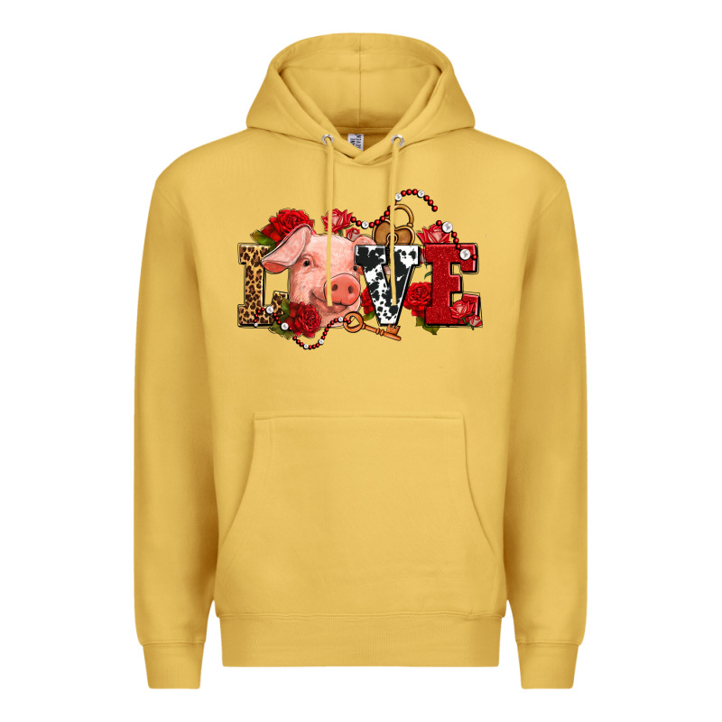 Love With Pig Olivia Premium Hoodie by OliviaCreatesArt | Teevron