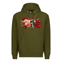 Army Green love with pig olivia Premium Hoodie - OliviaCreatesArt