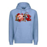 Colony Blue love with pig olivia Premium Hoodie - OliviaCreatesArt