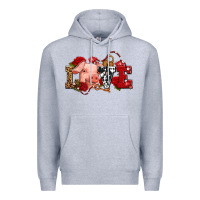 Heather Grey love with pig olivia Premium Hoodie - OliviaCreatesArt
