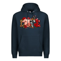 Navy love with pig olivia Premium Hoodie - OliviaCreatesArt