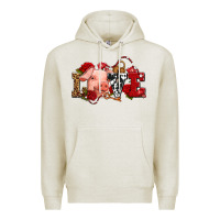 Oatmeal Heather love with pig olivia Premium Hoodie - OliviaCreatesArt