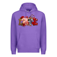 Purple love with pig olivia Premium Hoodie - OliviaCreatesArt