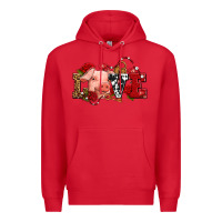 Red love with pig olivia Premium Hoodie - OliviaCreatesArt