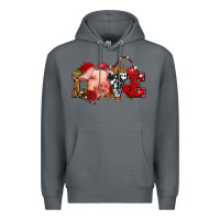 Rock love with pig olivia Premium Hoodie - OliviaCreatesArt