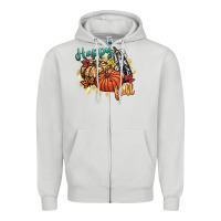 Dove Grey happy fall Zipper Hoodie - CowGirlArtShop