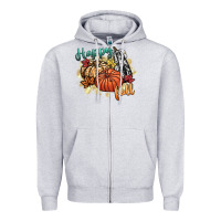 Heather Grey happy fall Zipper Hoodie - CowGirlArtShop