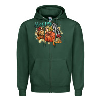 Sports Green happy fall Zipper Hoodie - CowGirlArtShop