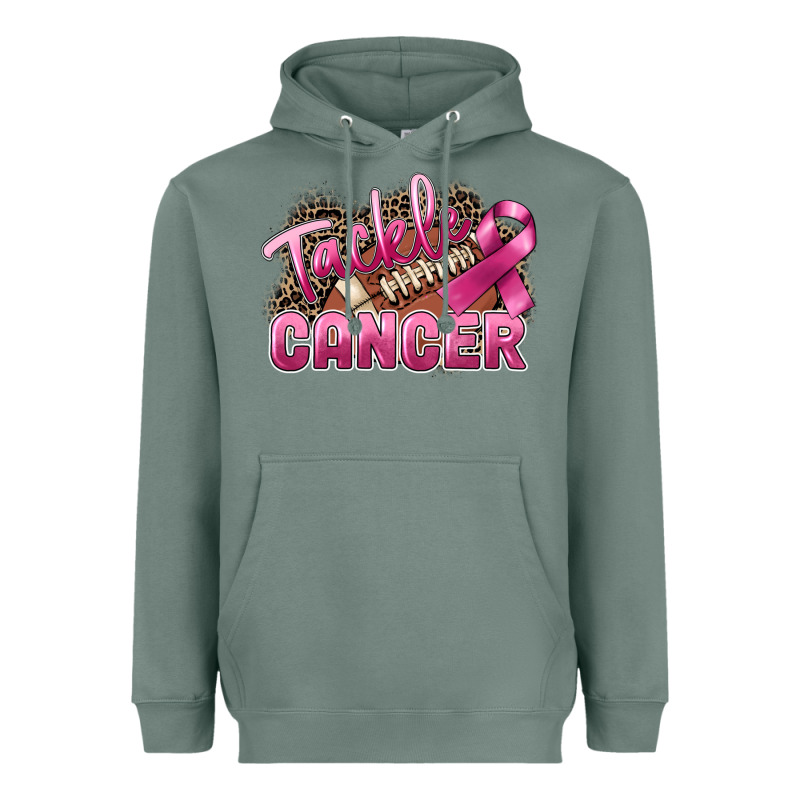 Tackle Cancer Football Heavyweight Hoodie by FaDigitalArtStudio | Teevron