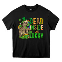 Black dead inside but lucky  with skeleton Heavy Core Tee - AdoDesignShop