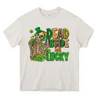 Dead Inside But Lucky  With Skeleton Heavy Core Tee | Teevron