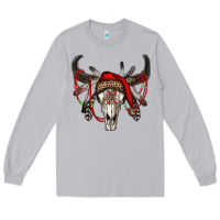 Moon Dust Western Christmas Bull Skull Long Sleeve Tee - RanaPortraitStore