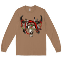 Toasted Coconut Western Christmas Bull Skull Long Sleeve Tee - RanaPortraitStore