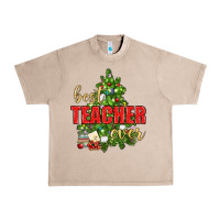 French Oak Best Teacher Ever With Christmas Tree Urban Heavy Tee - BundleAndBundleShop