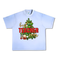 Grape Ice Best Teacher Ever With Christmas Tree Urban Heavy Tee - BundleAndBundleShop