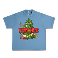 Pebble Blue Best Teacher Ever With Christmas Tree Urban Heavy Tee - BundleAndBundleShop