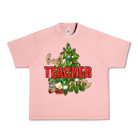Salmon Best Teacher Ever With Christmas Tree Urban Heavy Tee - BundleAndBundleShop