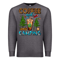 Charcoal Heather Coffee And Camping Frappe Premium Sweatshirt - FaDigitalArtStudio