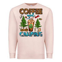Pale Pink Coffee And Camping Frappe Premium Sweatshirt - FaDigitalArtStudio