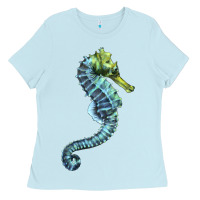 Baby Blue Blue Seahorse Ladies Tee - LillyAllenDesigns
