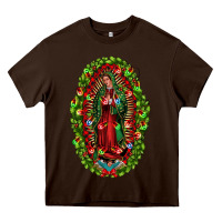 Chocolate Brown our lady of guadalupe christmas Heavy Core Tee - Jasminsmagicworld